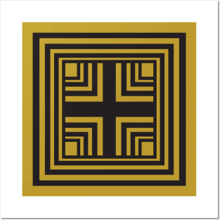 Black and gold geometric pattern elegant Posters and Art